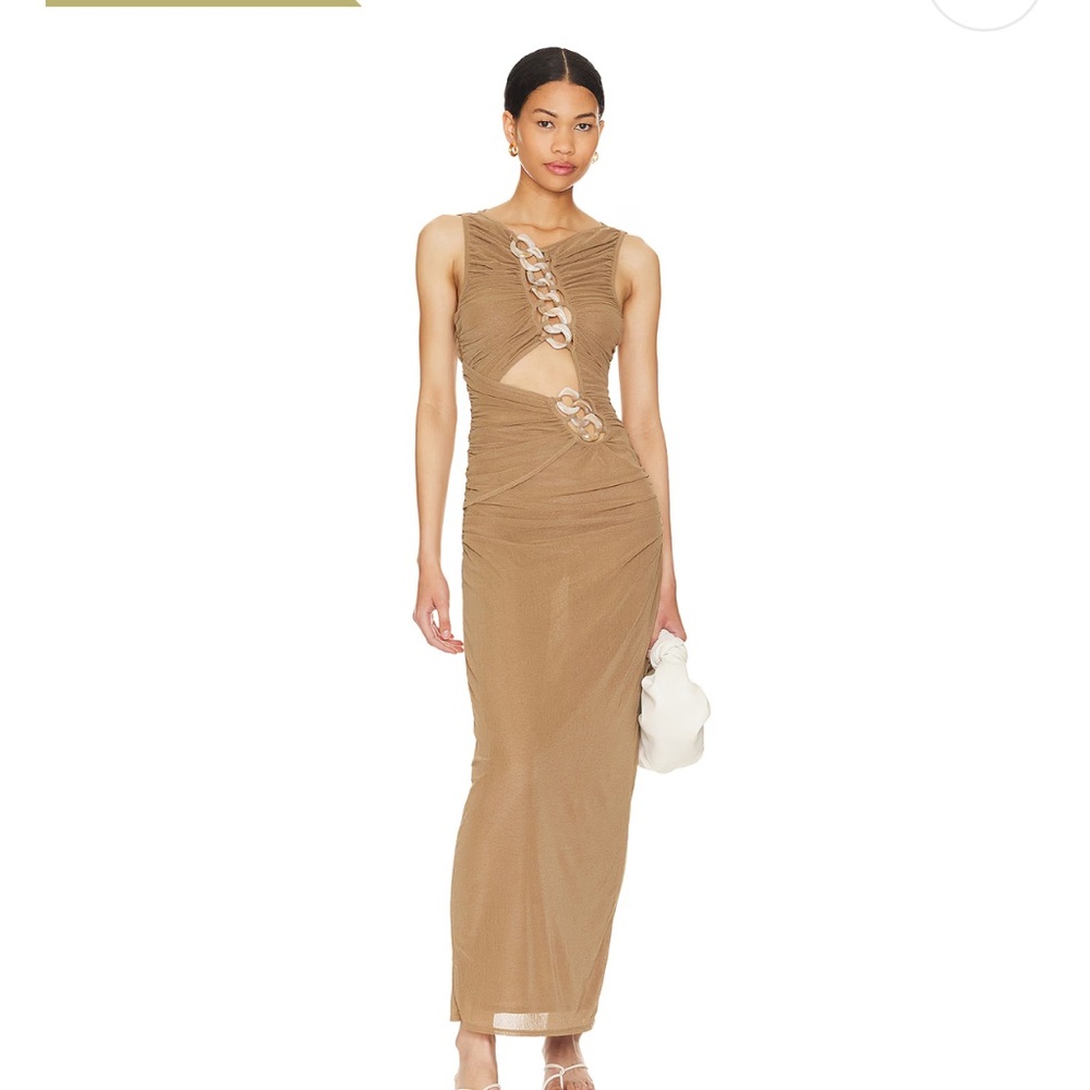 L’Academie Emeraude Sheer nude Dress